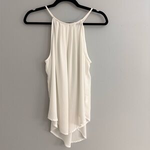 Women’s Lush High Neck Basic Ivory Sleeveless Blouse - Size Medium